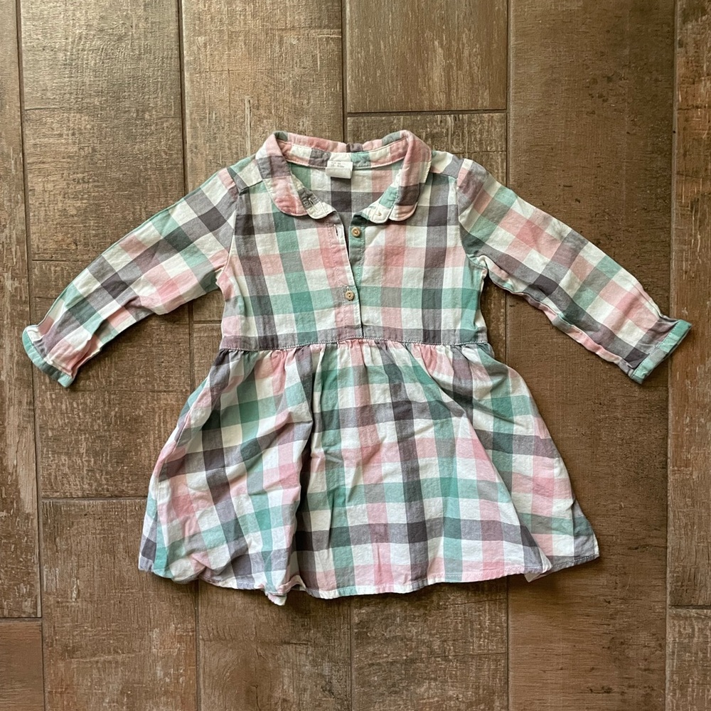 H&M Plaid Button Down Dress - Size 9-12M